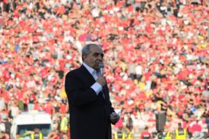 بهرام سرمست، استاندار آذربایجان شرقی در جمع هواداران تراکتور در جشن قهرمانی